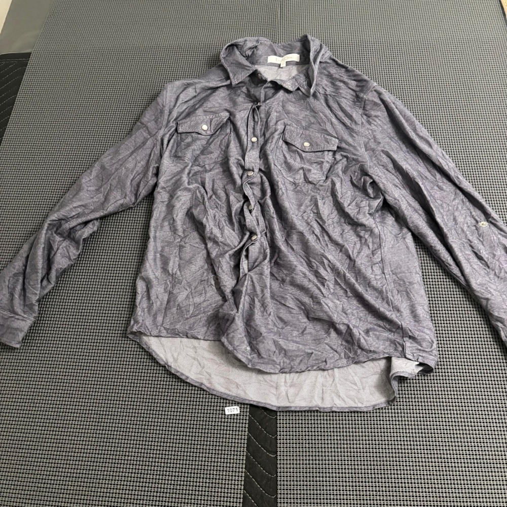 Eden &‎ Olivia Womens XL Gray Heathered Western Snap Button Down Shirt
